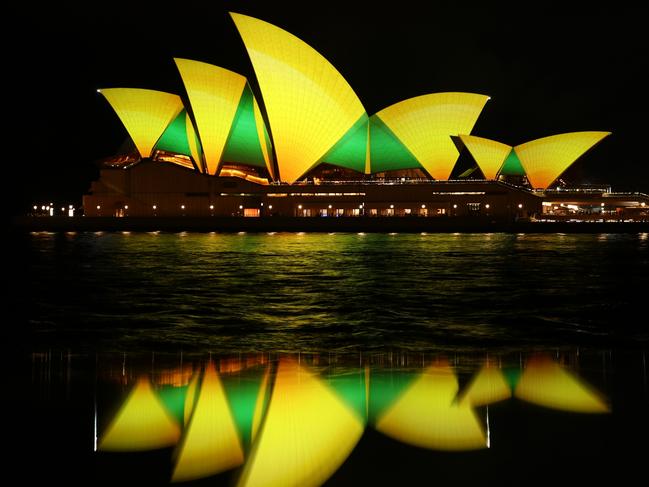 Secret government documents reveal lighting the sails for the Matildas’ World Cup campaign cost $140,700 – or $35,175 per night. Picture: WireImage