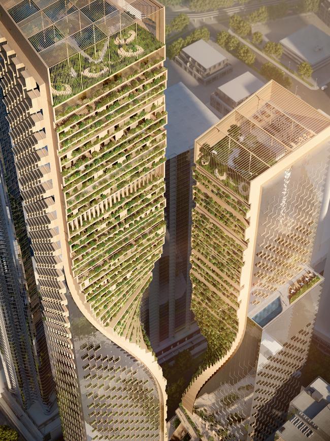 An artist’s impression of the world's highest vertical garden to be built in the $2bn Southbank skyscraper.