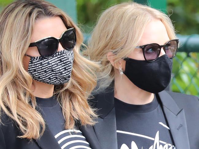 The funeral of Michael Solomon Gudinski AM  taking place at The Ormond in Melbourne.Ã¢â¬Â¯ Gusts arrive to pay their respects. Ã¢â¬Â¯Dannii and Kylie Minogue.     Picture: Alex Coppel.