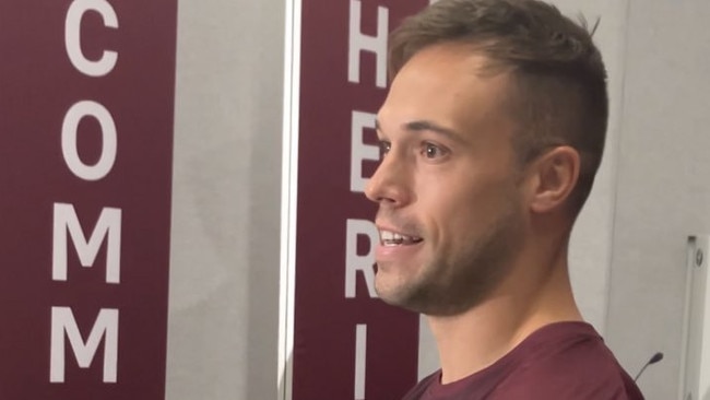 Luke Brooks spoke to the media for the first time as a Sea Eagles player. Credit: Twitter