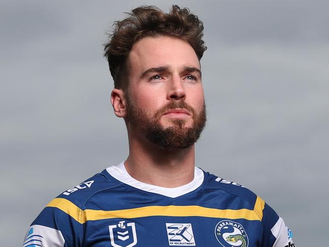 HOLD DO NOT USE WITHOUT PERMISSION FROM ADAM MOBBS DAILY TELEGRAPH SPORTS EDITOR -Parramatta's Clint Gutherson during the 2019 NRL launch at Bondi Icebergs, Sydney. Picture: Brett Costello