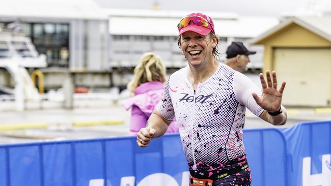 Stuart Eaton in the running section at the Ironman 70.3 Tasmania in Hobart on Sunday 4th February. Picture: Linda Higginson