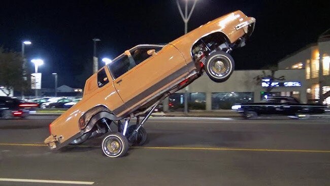 Sometimes, low-riders are fitted with hydraulics that let them jump and hop. Picture: YouTube.