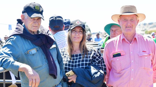 Omeo sale Buyers John and Julie Payne from Myrtleford and Stephen Street from Elders Myrtleford bought 18. PICTURE: ZOE PHILLIPS