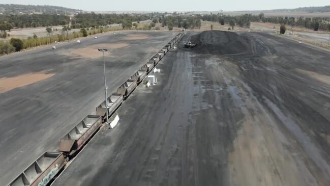 Drone footage of first New Acland Coal export load