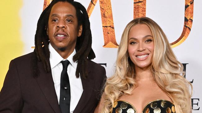 TOPSHOT - US rapper Jay-Z and US singer-songwriter Beyonce attend the world premiere of Disney's "Mufasa: The Lion King" at the Dolby theater in Hollywood, California, December 9, 2024. (Photo by Lisa O'CONNOR / AFP)