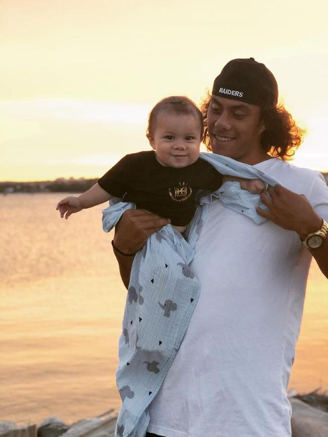 Jarome Luai with his child. Pic: Instagram