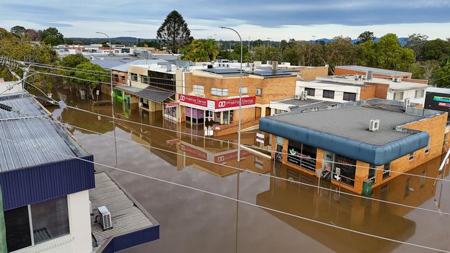 Belgrave St in Kempsey is still underwater from the floods Picture Thomas Lisson