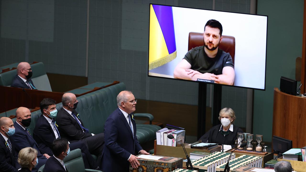 Ukrainian President Volodymyr Zelenskyy appealed to Australia for the Bushmasters last week. Picture: NCA NewsWire / Gary Ramage