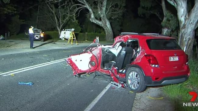 A 59-year-old Angaston woman died in hospital 10 days after a three-car crash at Mount Pleasant. Lewis James Barton has pleaded guilty to causing her death by dangerous driving. Picture: 7NEWS