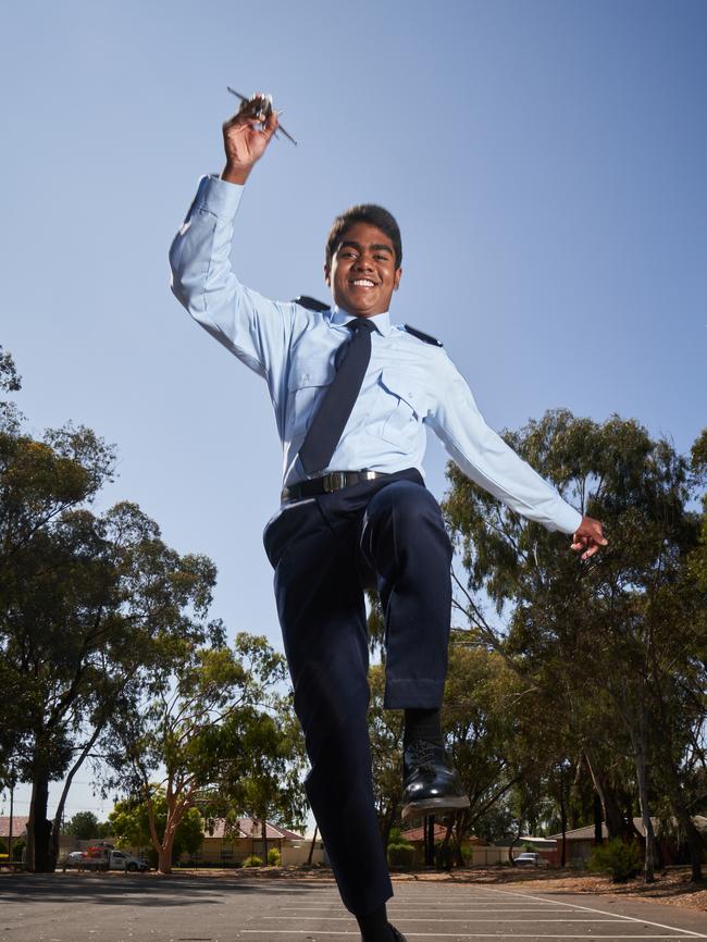 Mithusha, 15 at Creaser Park in Parafield Gardens, is on his journey towards being an astronaut. Picture: MATT LOXTON