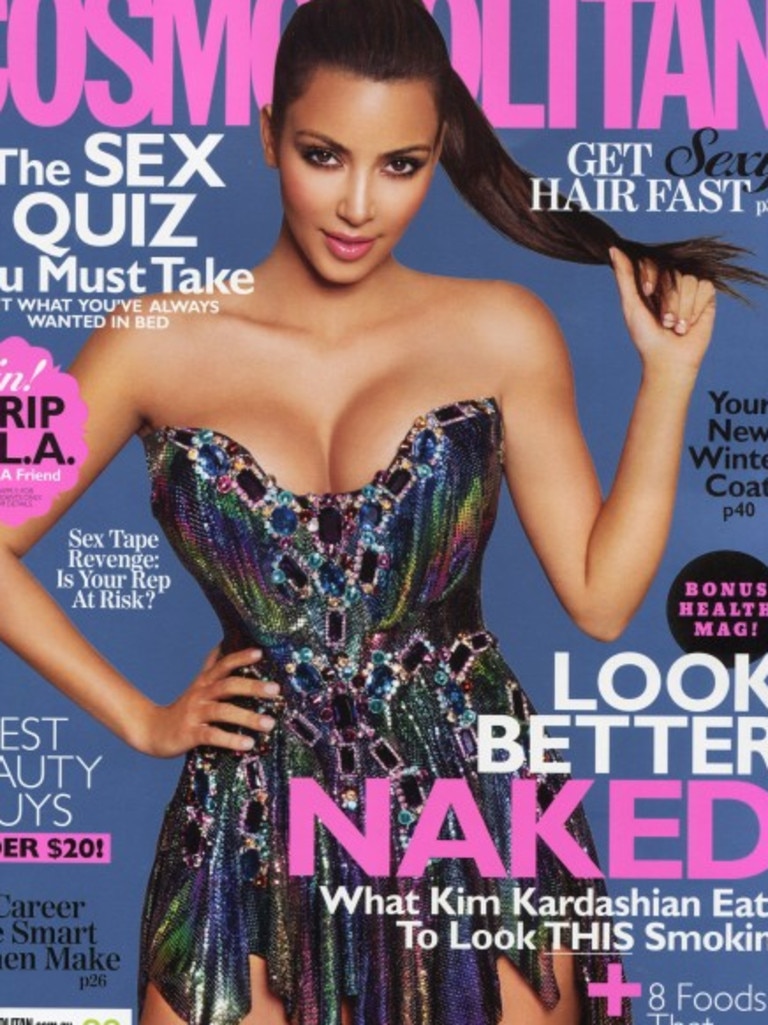 Kim Kardashian on the cover of Cosmopolitan magazine in Australia.