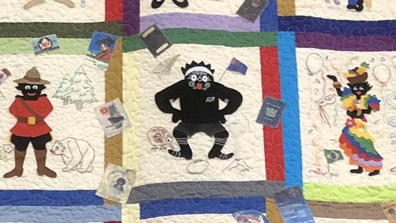 A prize-winning quilt at the Whittlesea show which depicts Golliwogs from different countries. Source: Supplied