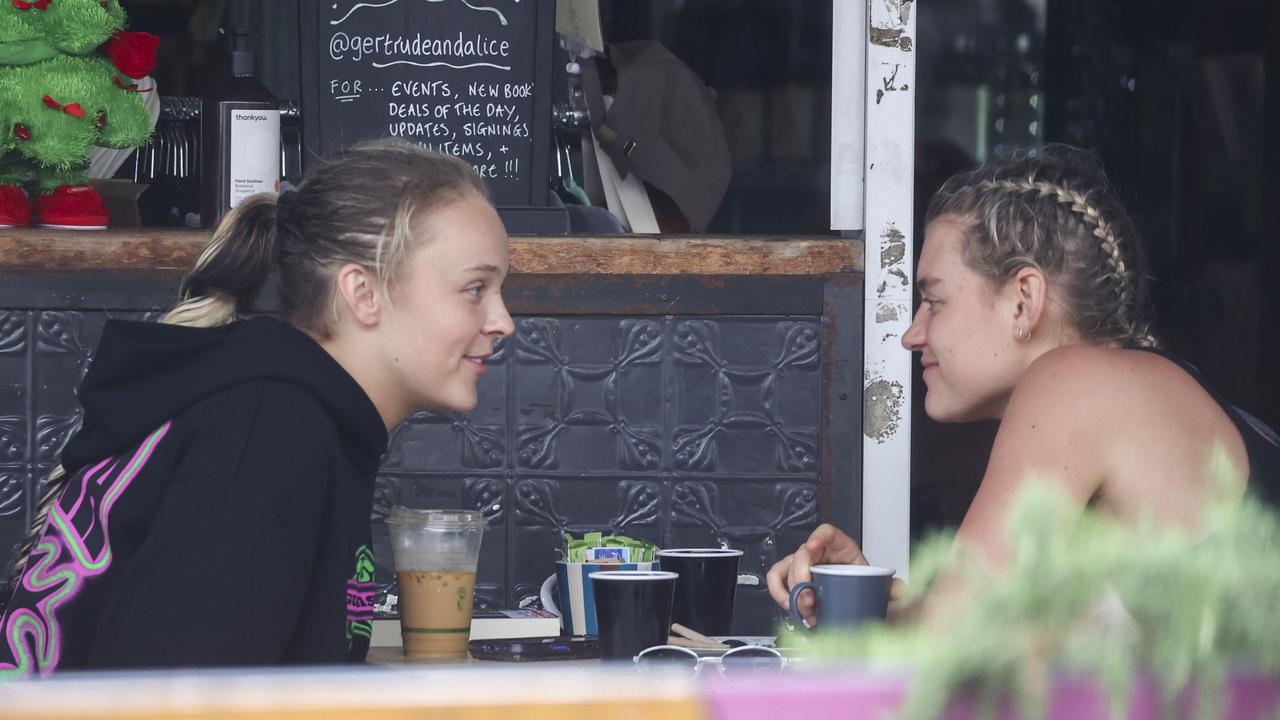 Siwa (left) was wearing her own merchandise. ‘Cos if you can’t love yourself … Picture: MEDIA MODE