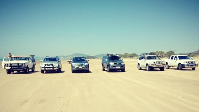 Rowan King and his mates enjoy some four-wheel driving and surfing at Farnborough Beach.