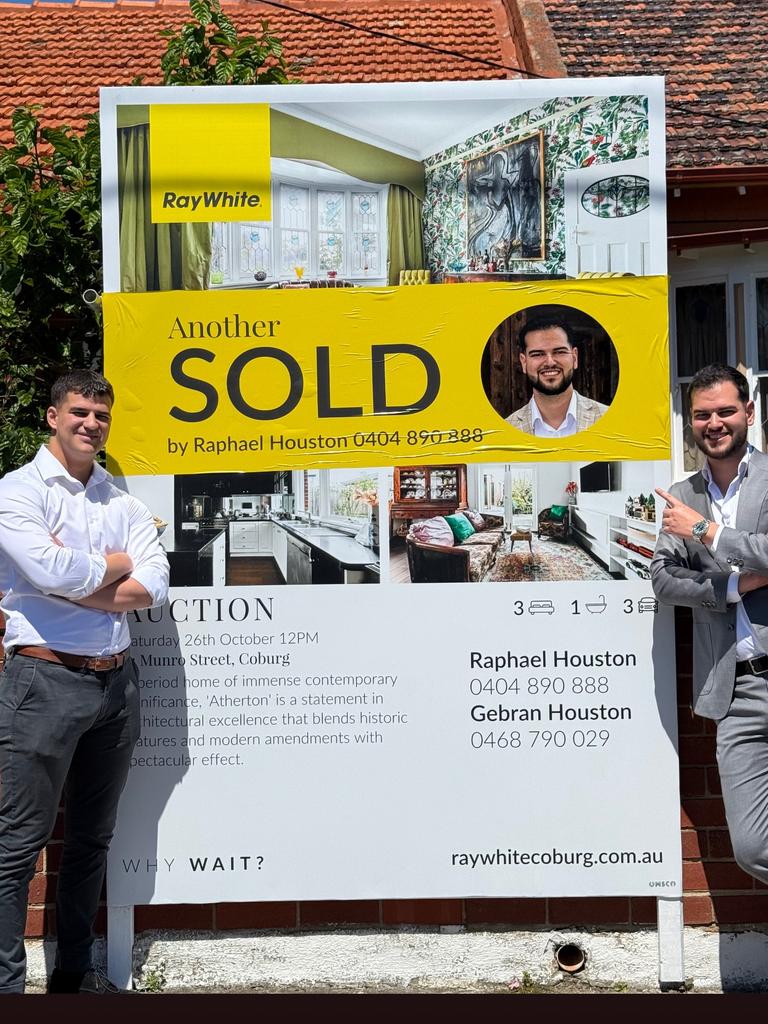 Ray White Coburg’s Raphael and Gebran Houston celebrating the $1.28m sale at <a href="https://www.realestate.com.au/property-house-vic-coburg-146164496?sourcePage=rea:p4ep:property-details&amp;sourceElement=avm-currently-advertised-view-listing" target="_self">91 Munro St, Coburg</a>