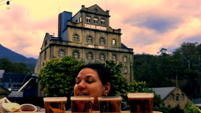 Kira Korolev ticks off the Cascade Brewery. Picture: Supplied