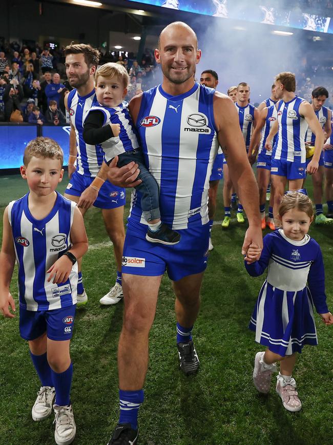 Ben Cunnington played his 238th and final match for North Melbourne last year. Picture: Michael Klein.