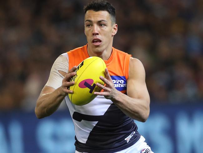 Giants Dylan Shiel during AFL Semi Final match between the GWS Giants v Collingwood at the MCG. Picture. Phil Hillyard