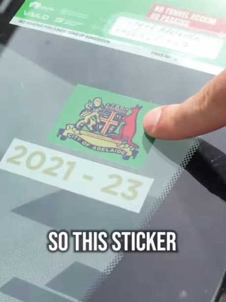 The magical sticker to avoid paying parking fees, according to Cr Henry Davis. Picture: Supplied