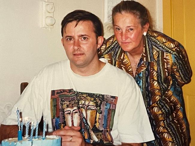 Anthony Albanese with his mum Maryanne Ellery. Picture: Facebook