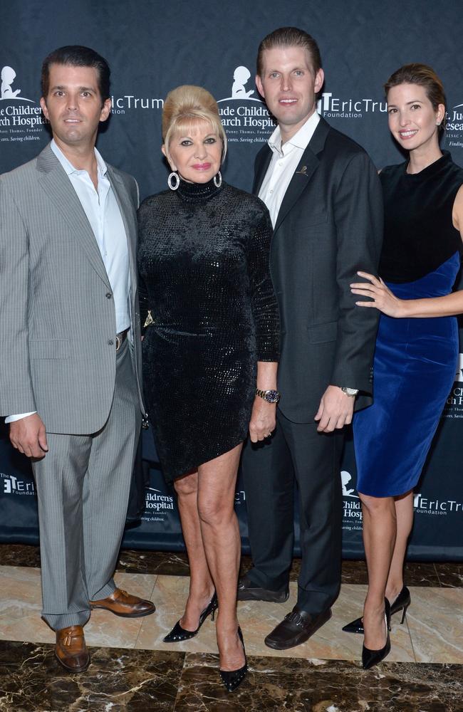 Donald Trump Jr., Ivana Trump, Eric Trump and Ivanka Trump attend the 9th Annual Eric Trump Foundation Golf Invitational Auction &amp; Dinner at Trump National Golf Club Westchester on September 21, 2015 in Briarcliff Manor, New York. Picture: Grant Lamos IV/Getty Images