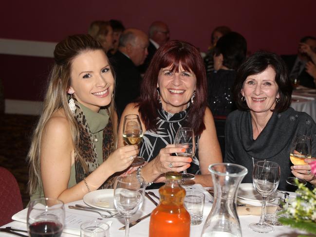 Angela Johnson, Glenyce Johnson and Jocelyn McInnes at the Jumpers and Jazz in July Winter Dinner and Concert at the Warwick Town Hall on Friday, July 22.