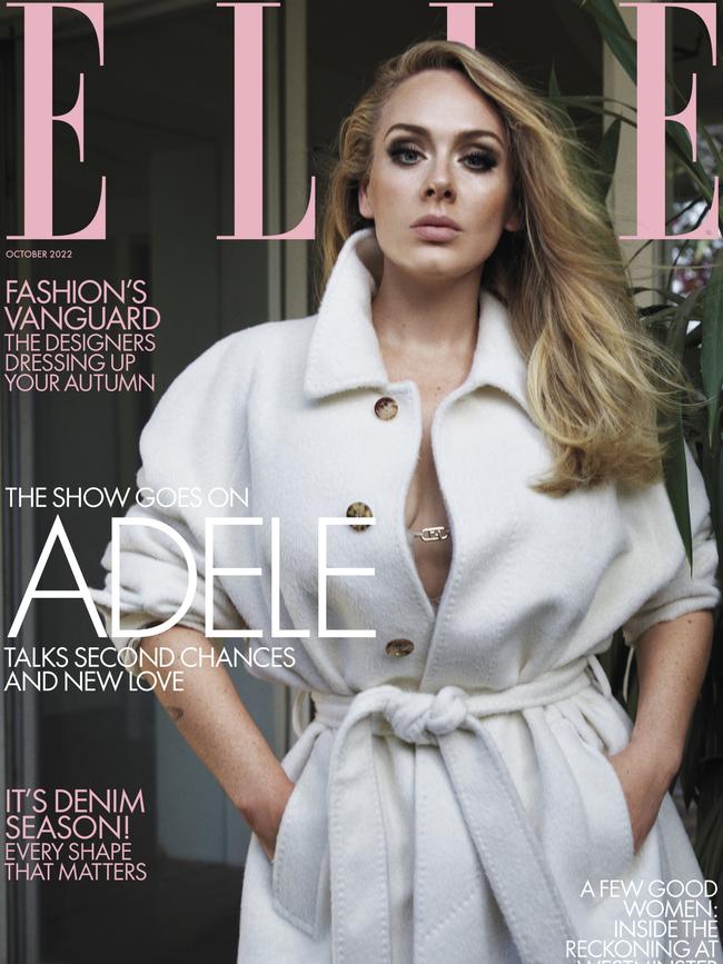 Adele has featured on the cover of Elle UK for their October issue. Picture: Elle UK/Mario Sorrenti/PA Wire/AAP