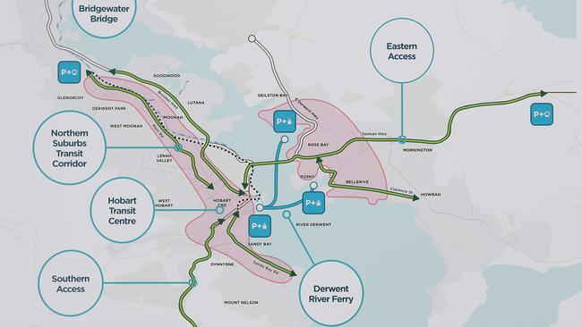 Graphic of upgrades involved in the Hobart City Deal. Picture: LUKE BOWDEN