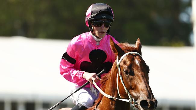 SYDNEY, AUSTRALIA - APRIL 13: Zac Lloyd riding Territory Express wins Race 3 Polytrack Provincial-Midway Championship Final during Sydney Racing: The Championships at Royal Randwick Racecourse on April 13, 2024 in Sydney, Australia. (Photo by Jeremy Ng/Getty Images)