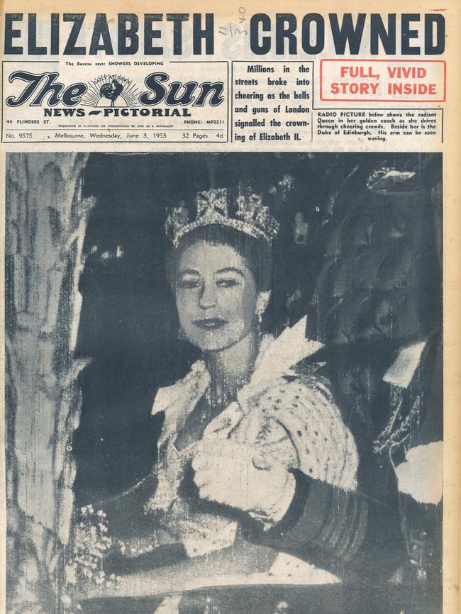 Front page of The Sun, June 3, 1953.