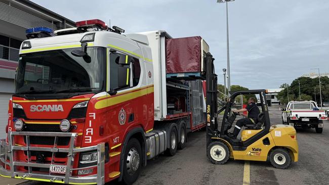 The Queensland Fire and Rescue Service Flexible Habitat for up to 90 emergency services personnel has been designed to fit on a semi-trailer. Picture: Supplied