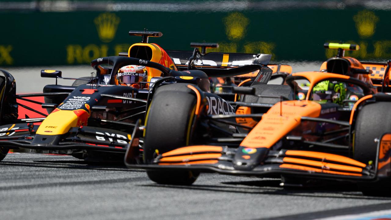 Red Bull Racing leads McLaren in the title standings. (Photo by Jure Makovec / AFP)