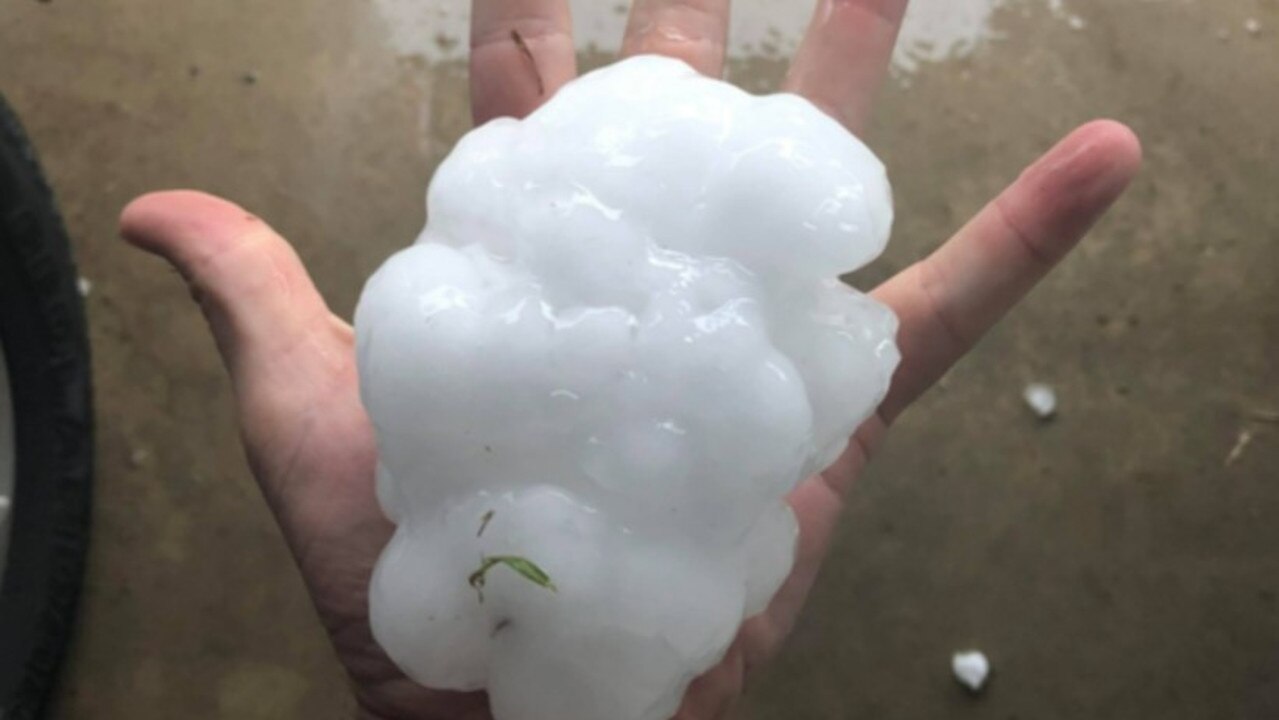 Giant hail pelted Mackay region communities in 2021.