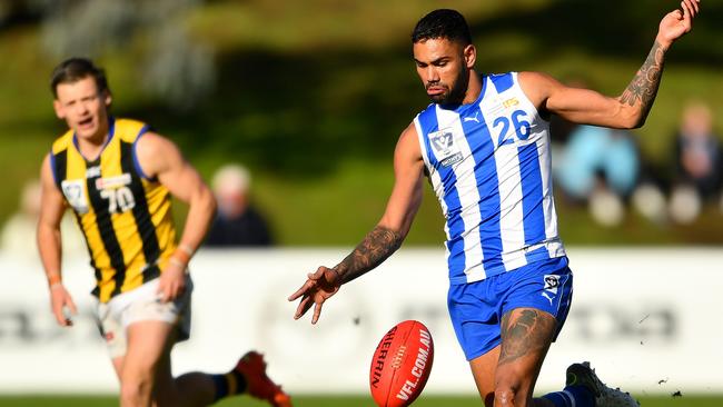 Tarryn Thomas is in the mix to return to the AFL. Picture: Josh Chadwick/Getty Images