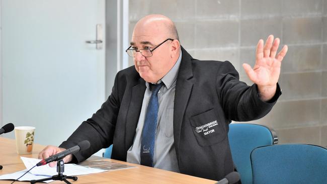 Hinchinbrook Shire Mayor Ramon Jayo addresses a Senate Standing Committee on Rural and Regional Affairs hearing on bank closures during a hearing in Ingham in May. Picture: Cameron Bates