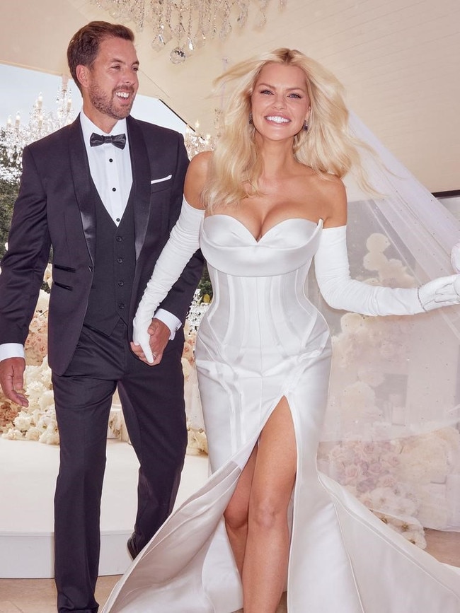 Sophie Monk and Joshua Gross eloped in a secret ceremony. Picture: Steven Chee