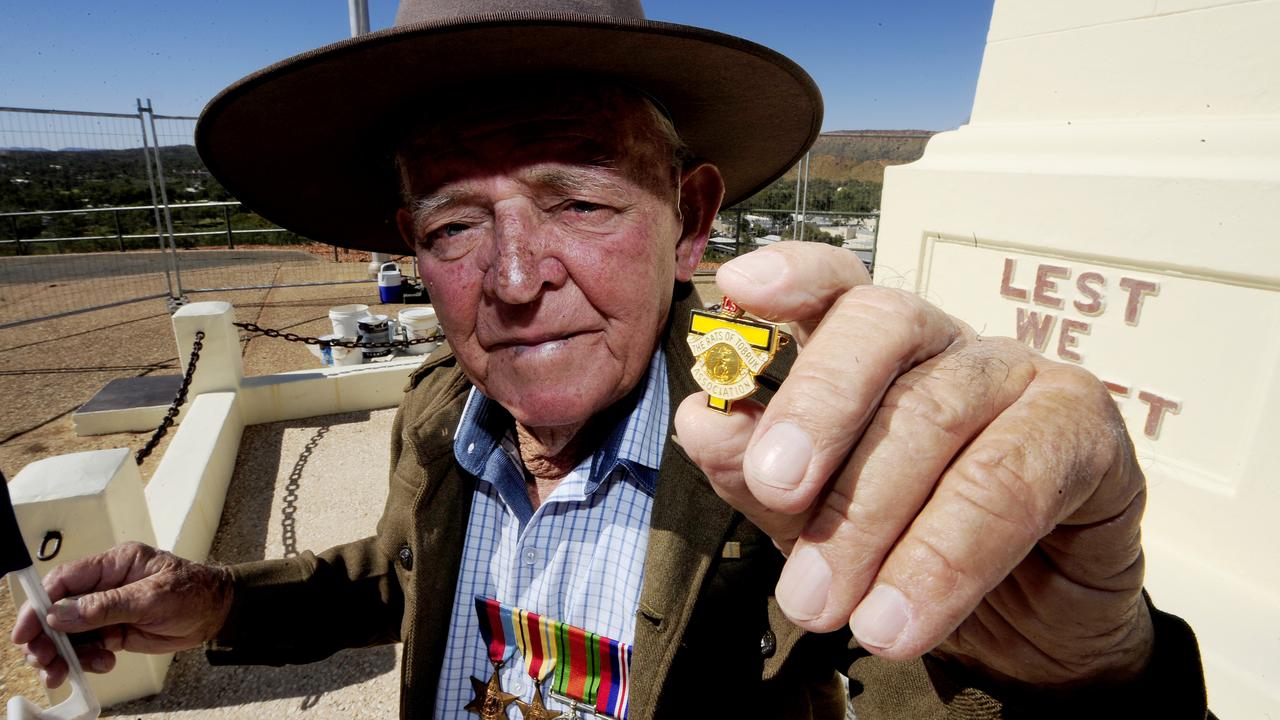 Syd Kinsman preparing for Anzac Day service at the Alice Springs RSL Club. The Rats of Tobruk was the name given to the soldiers of the garrison who held the Libyan port of Tobruk against the Africa Corps, during the Siege of Tobruk in World War II. The siege started on 10 April 1941 and was finally relieved at the end of November.