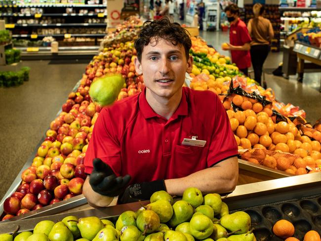 Coles Kirrawee employee Ben Fraser made a career change out of catering. Picture: Julian Andrews