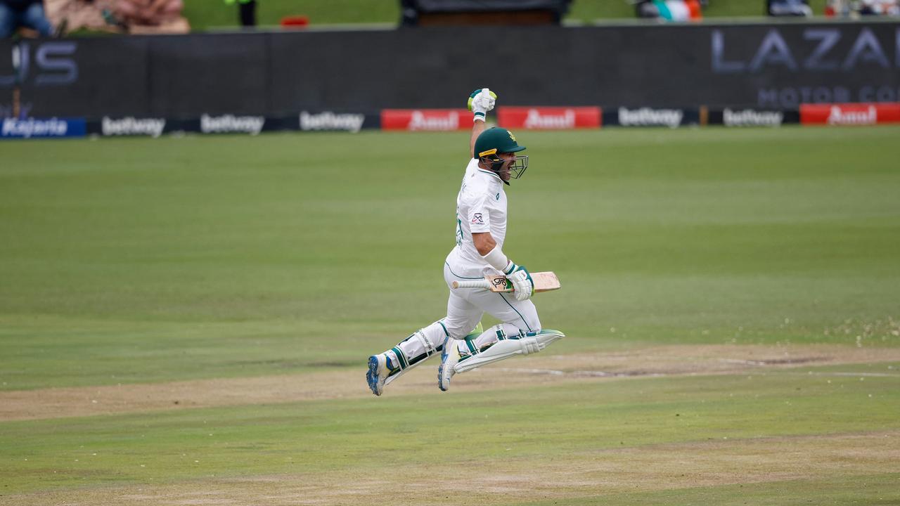 South Africa's Dean Elgar had a ripping celebration.