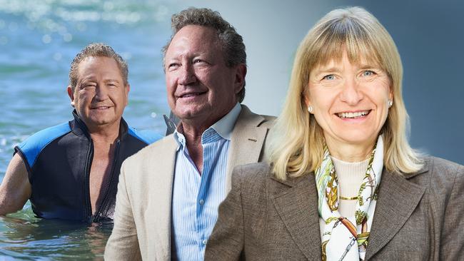 Ex-Fortescue CFO Christine Morris and her former boss, Andrew Forrest.