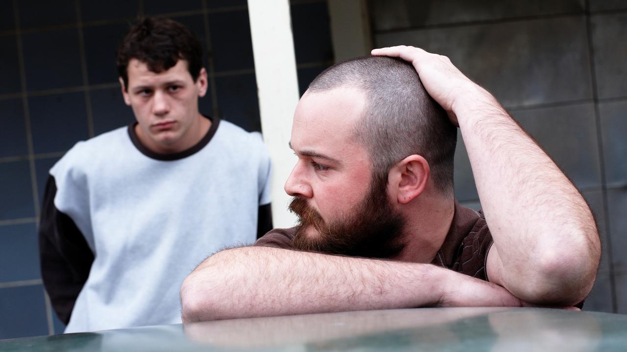 Henshall and Lucas Pittaway in scene from 2011 film Snowtown. Picture: Supplied