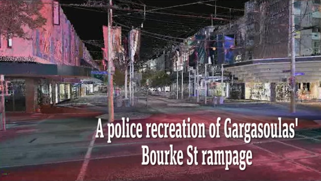 A police recreation of Gargasoulas' Bourke St rampage 