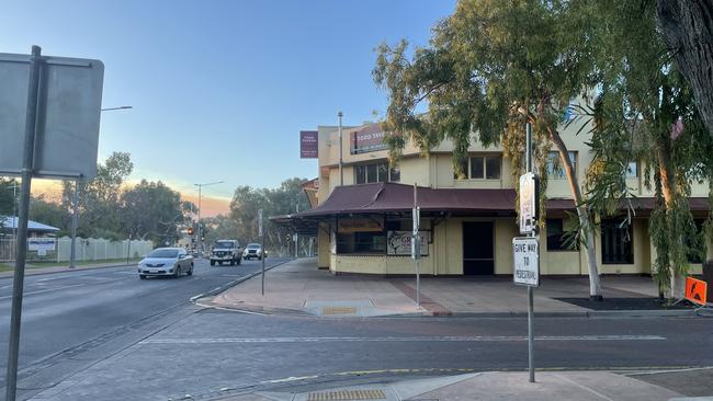 Todd Tavern on the Cnr of Wills Tce and Todd St the morning after a man was fatally stabbed in Alice Springs.