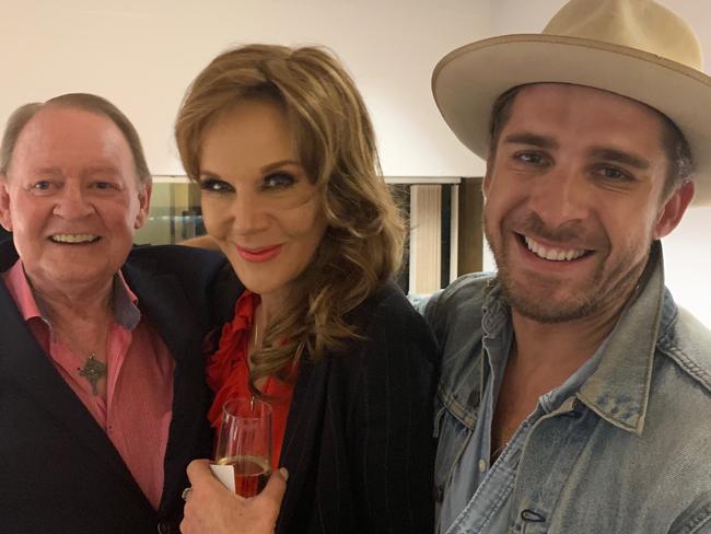 Hugh Sheridan with his Dad Denis and Rhonda Burchmore . Picture Supplied