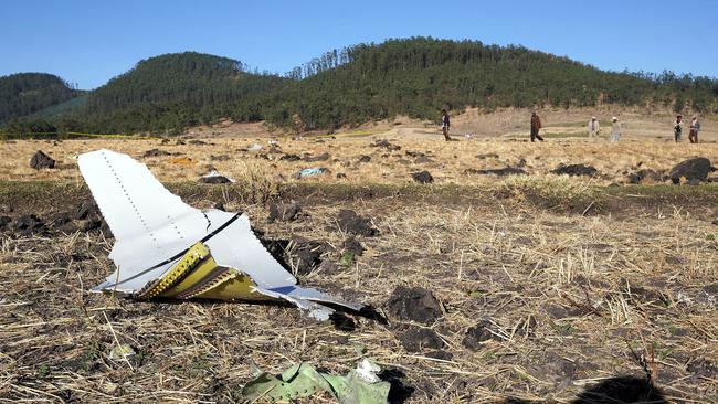 Crash site of the Ethiopian Airlines Flight 302 in Addis Ababa, Ethiopia. Picture: Getty Images 