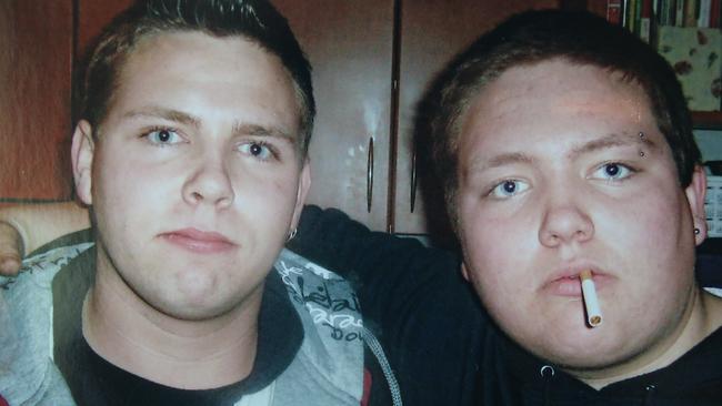 Murder victim Robert Atkins, right, with his brother Joel. Robert was about 18 in this photo Picture: supplied