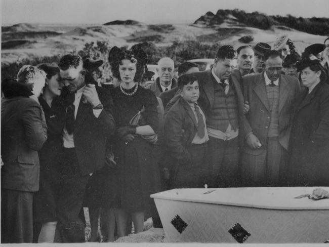 Mourners at Joan’s funeral.