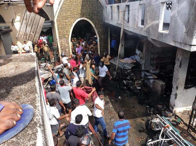 The aftermath of an attack at Zion Church in Batticaloa, East Sri Lanka. Picture: Supplied