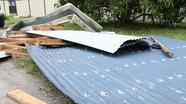 The roof off the Manoa family’s home. Picture: Zak Simmonds